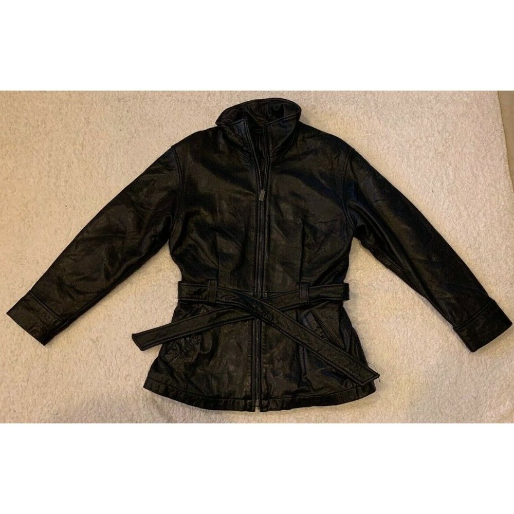 Kenneth Cole Reaction Women Black Leather Jacket